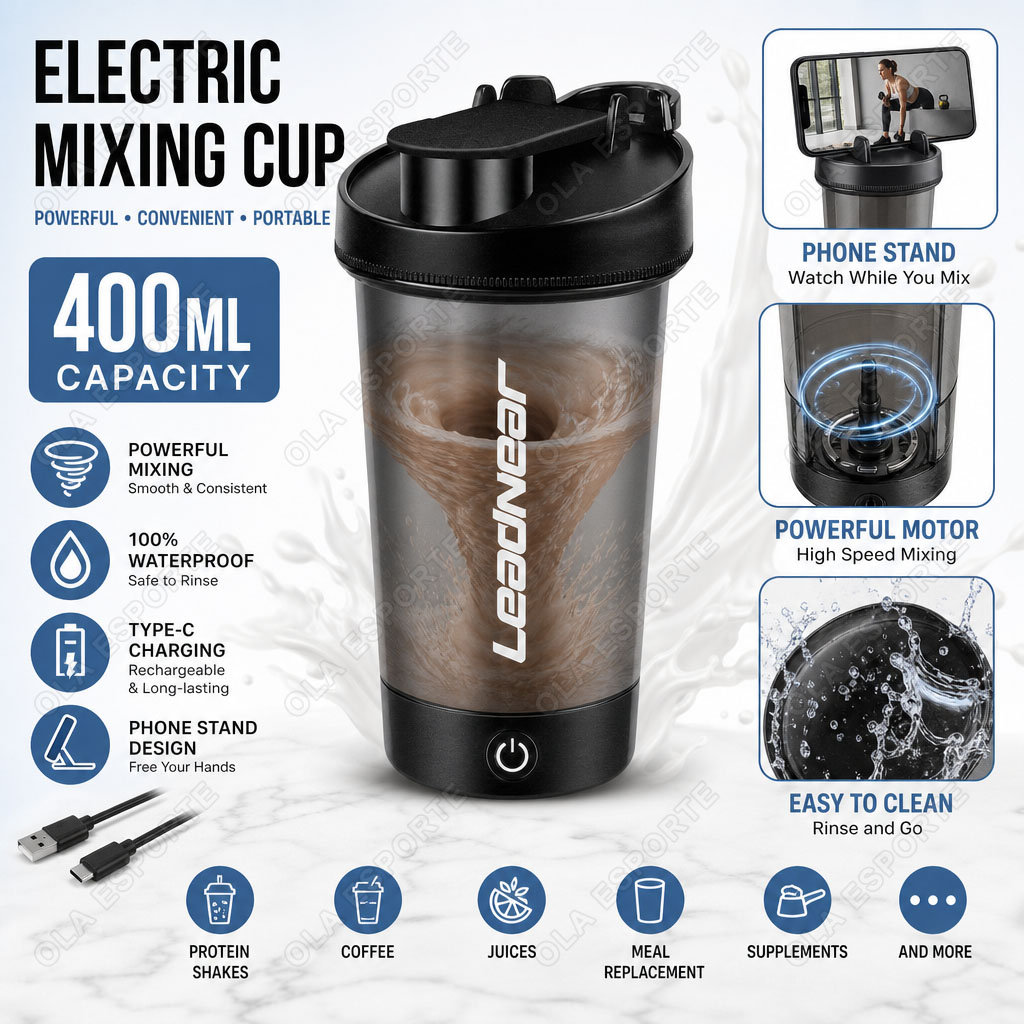 Protein Bar - Copo Misturador Elétrico com Suporte para