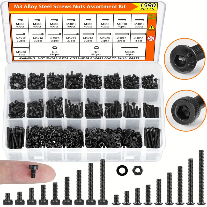 Nuts Mix - Kit de sortimento de parafusos M3