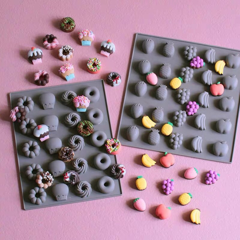 Chocolate Snack - Multicavidade frutas silicone chocolate cozimento molde