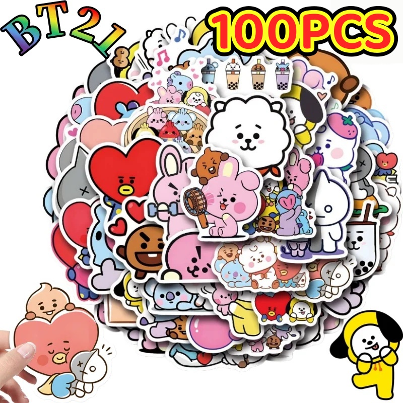 Cookies Pack - 55/110 Peças Adesivos BT21 Chimmy Cooky
