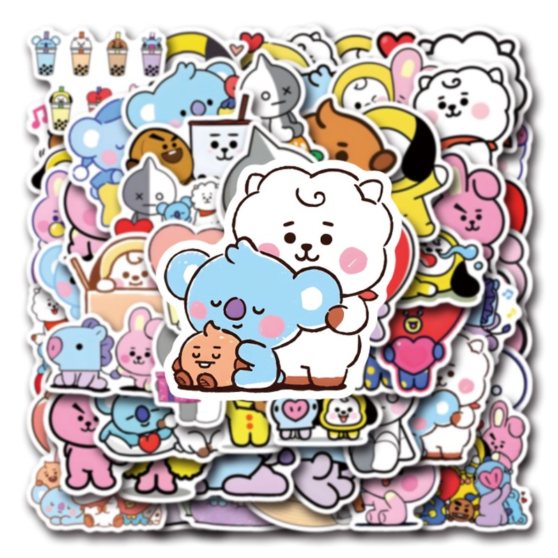 100/200PCS Adesivos BT21 Chimm - Cookies Pack avaliação e preço